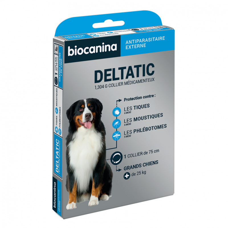Biocanina Deltatic Collier antiparasitaire 1,304g grands chiens Collier 75 cm - 1 unité 