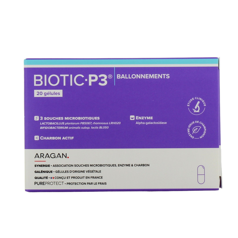 Aragan Biotic P3 Ballonnements - 20gélules