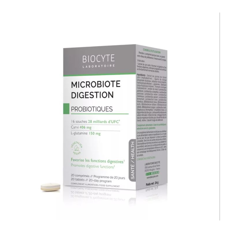 Biocyte Longevity Microbiote Digestion - 20 Comprimés