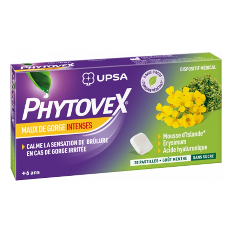 UPSA Phytovex Maux de Gorge Intenses - 20 Pastilles