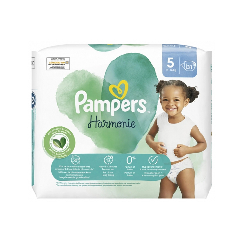 Pampers Harmonie Couches T5 (11-16kg) - 31 couches