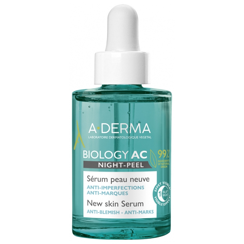 A-DERMA Biology AC Night-Peel Sérum Peau Neuve Bio - 30 ml