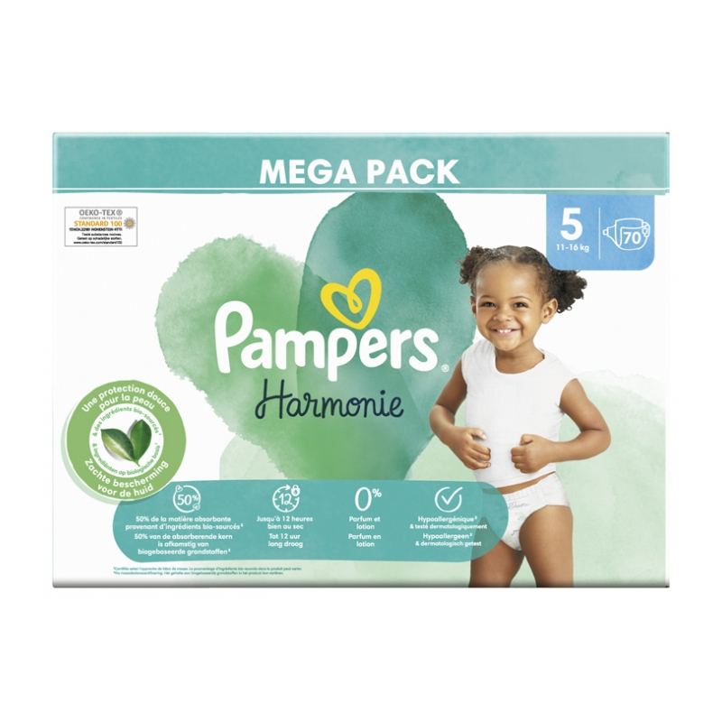 Pampers Harmonie - 70 Couches Taille 5 (11-16 kg)