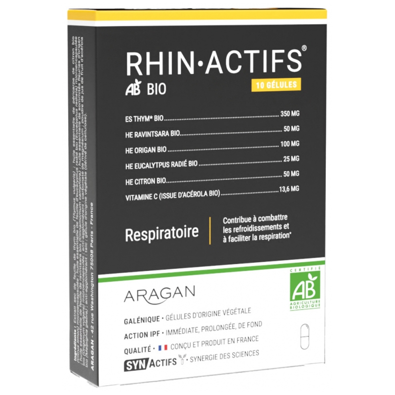 Aragan Synactifs RhinActifs Bio - 10 Gélules