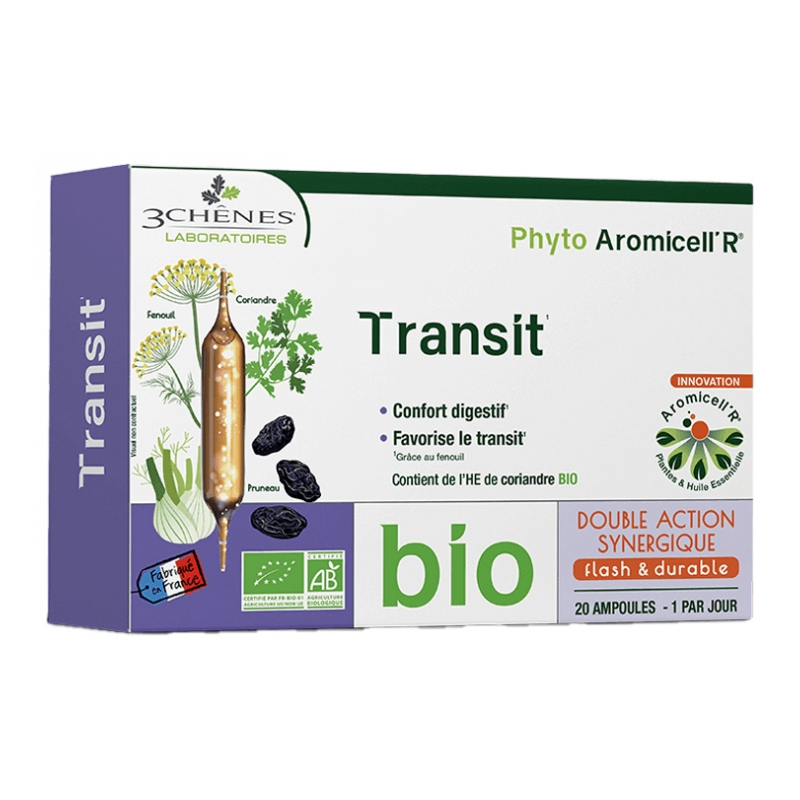 Les 3 Chênes Phyto Aromicell'R Transit Bio - 20 Ampoules