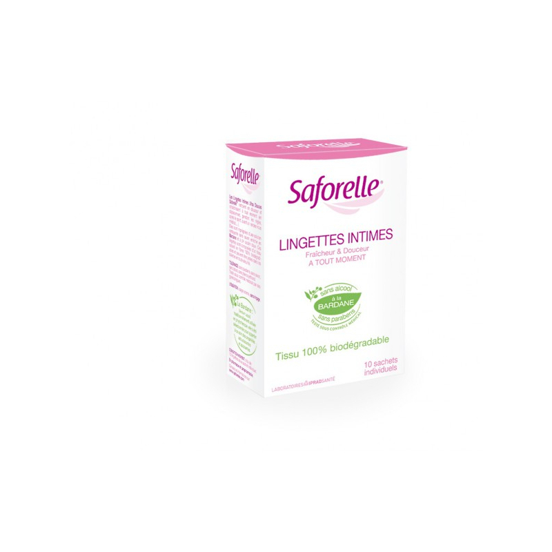 Lingettes intimes ultra douces individuelles, 10 lingettes